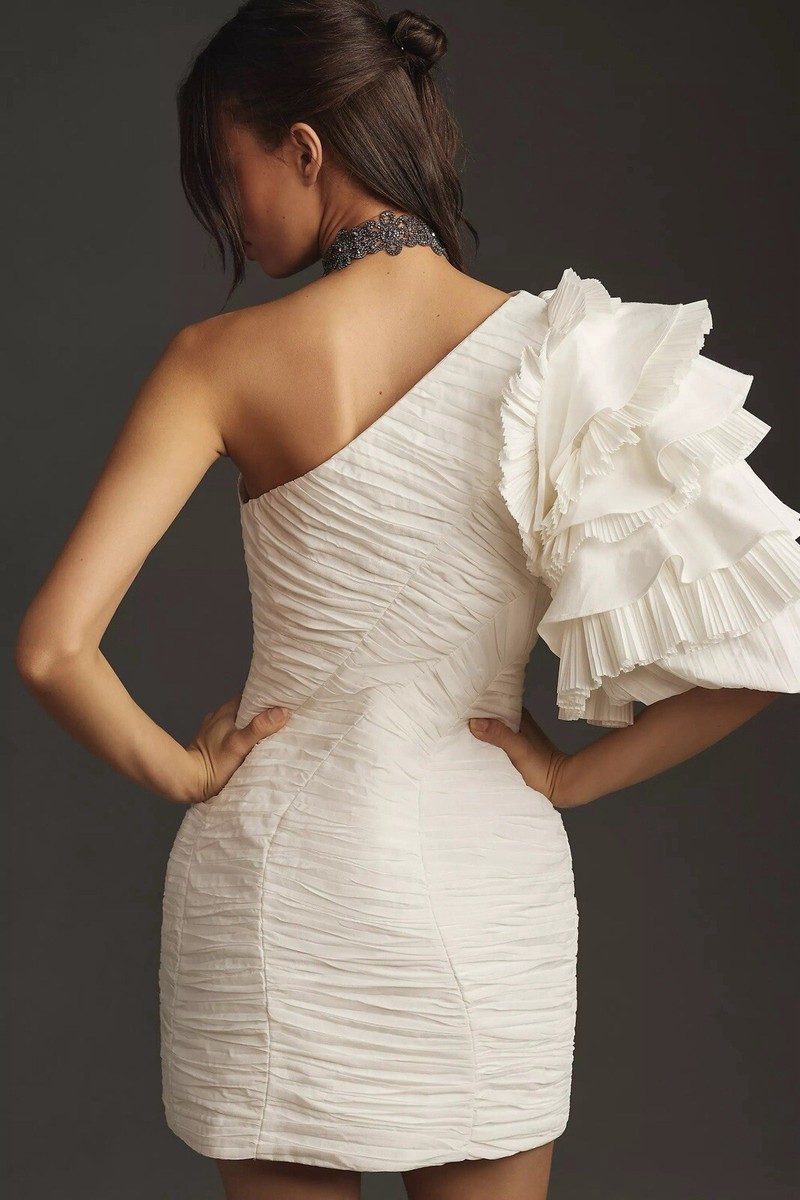 acler ascot mini dress Anthropologie x Acler Ascot One-Shoulder Ruffle Mini Dress Sz 2 $595