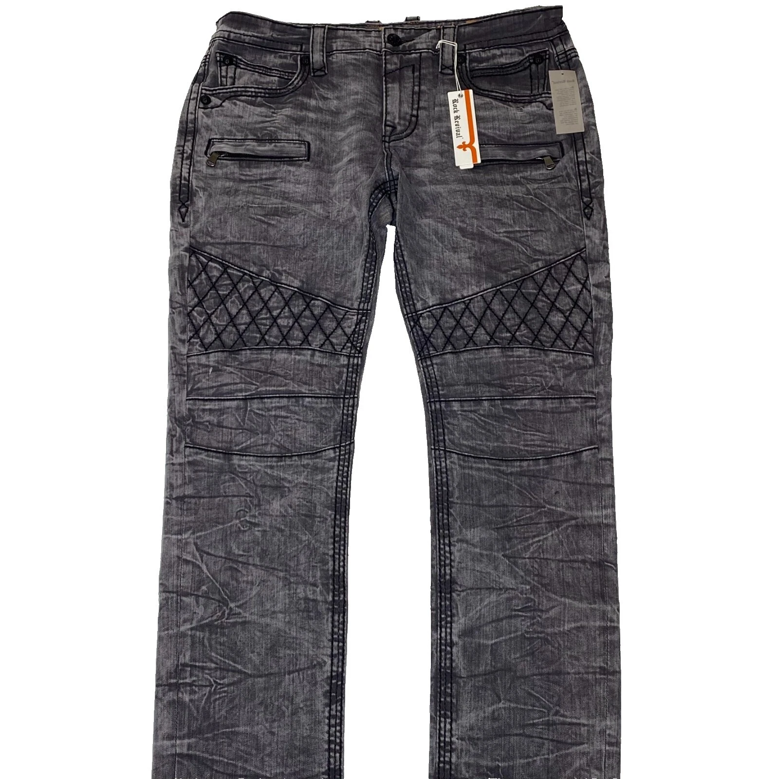 Vaqueros de tamaño regular Rock Revival Negro para Hombres