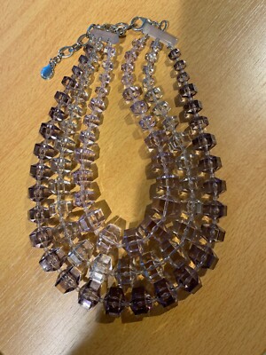 Halskette | Emporio ArmanI | 3-reihige transparente lila Perlen