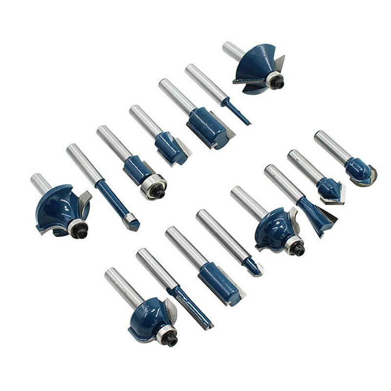 6-teiliger Fräsersatz 1/4 Zoll - Gerade Fräser Für Holz Mit Doppelschneide