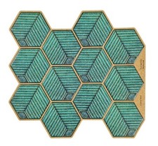 Mosaicowall Sea Green Hexagon Peel and Stick Kitchen Backsplash Tiles 10 Tiles