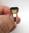 14K Yellow Gold Amethyst & Diamond Ring Size 7.75 [R250] — photo 6