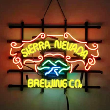 Sierra Nevada Brewing Co Glass Neon Sign Beer Bar Wall Decor Artwork LA 24x20