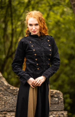 Mittelalter Gothic Larp Jacke im Milytary-Style Ravenheart Uniformjacke NEU