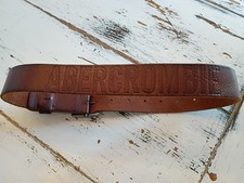 Vintage Abercrombie  Fitch Leather Embossed Youth 5-8 Kids Belt Moose Logo 31in