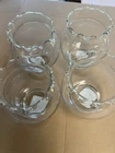 4 Anchor Hocking fluted ivy bowls, for candles, receptions, showers Vintage NOS