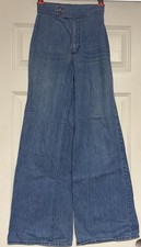 Wrangler Vintage 70's Flare Bell Bottom Crossover Button Wide Made in USA 24x32