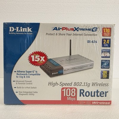 D-Link AirPlus Xtreme G DI-624 108Mbps Wireless Router 802.11g NOS