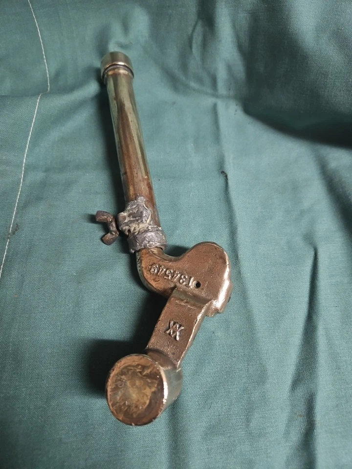 Manija de freno de locomotora de latón antigua vintage con extensión Foto 4 de 4