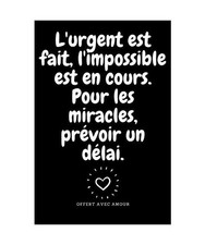 L'urgent est fait, l'impossible est en cours. Pour les miracles, prévoir un dé