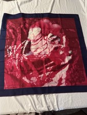 VTG Guidolin Signed Silk Scarf Rosetteneinschluss In Siam Rubin Red