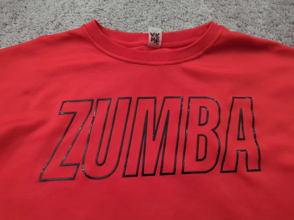 Женский пуловер Zumba большой красный розовый укороченный для спортивных тренировок - Изображение 2 из 4