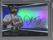 2012 Bowman Platinum Prospects Blue Refractor /199 Derek Norris #AP-DNO Auto 2u3