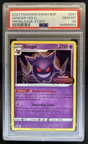 2019-2023 Pokemon SWSH Staff Black Star Promos Gengar #SWSH241 PSA 10 GEM MINT