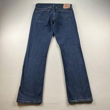 Levis 514 Jeans Mens 34x32 Blue Denim Slim Straight Fit Dark Wash Red Tab Cotton