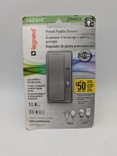 NEW Legrand Radiant Preset Paddle Light Dimmer Nickel Color (RHCL453PNICCV4)