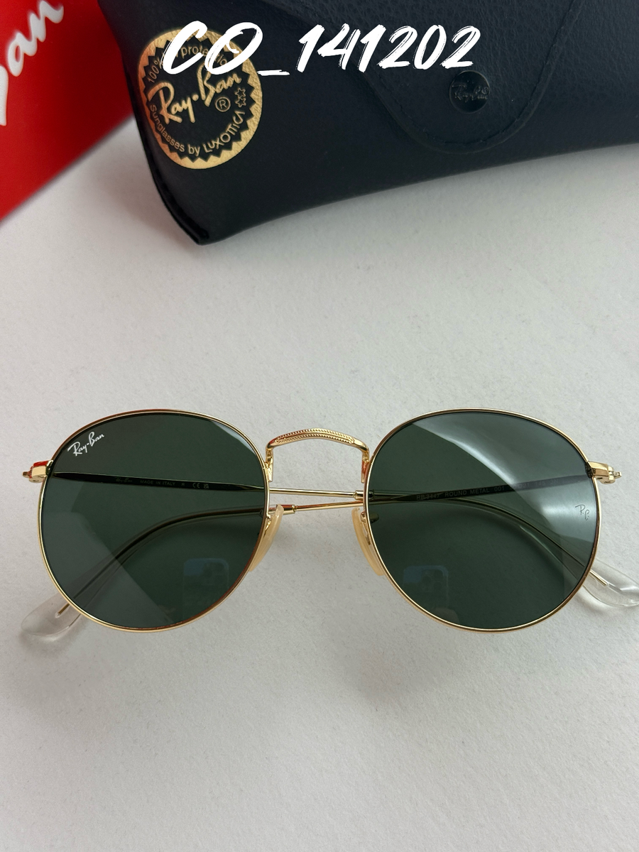 Ray-Ban RB3447 Round Metal Sunglasses Green G-15 Lens Men/Women