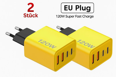 120W Schnellladegerät USB-C PD Netzteil 6A Ladeadapter für Xiaomi Samsung iPhone