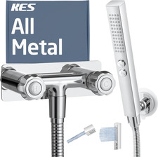 All Metal RV Shower Faucet with Hose and 2 Function Showerhead, No Leak Camper