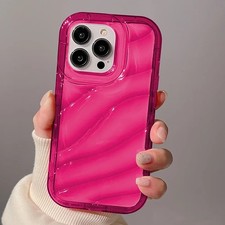 Clear Wavy Silicone Case For iPhone 17 16 15 14 13 Pro Max Soft Shockproof Cover