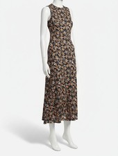 Ulla Johnson Women's Black Orla Floral Tank Midi-Dress Size M