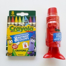 NUEVO Crayola Edición Limitada Colores Retirados 8Ct Crayones y Naranja Rojo Sacapuntas