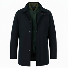 Scotch & Soda Herren Jacke M Marineblau Leicht Mittellang Abnehmbare Futter 2in1