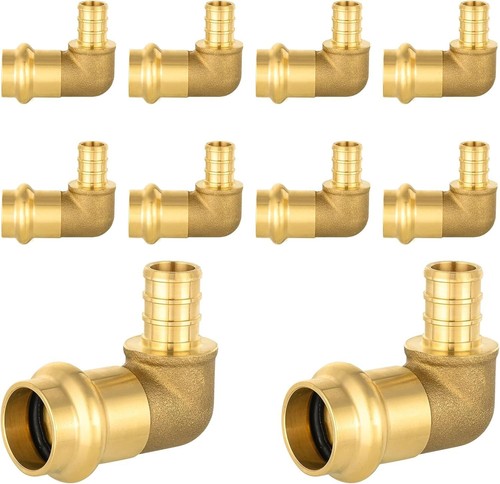 1/2" Copper Press 90 Degree Elbow PEX Crimp Brass Press Fitting