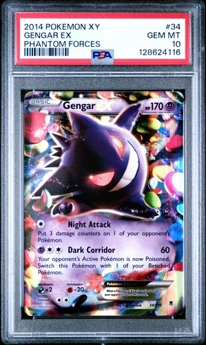 Gengar EX 34/119 PSA 10 Phantom Forces Pokemon Card Game