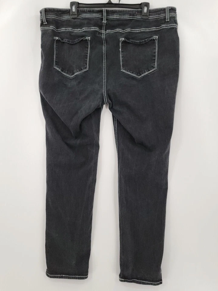 Pantalones de mezclilla Pure Energy para mujer talla 22 color negro elástico 5 bolsillos pierna ajustada Foto 2 de 4