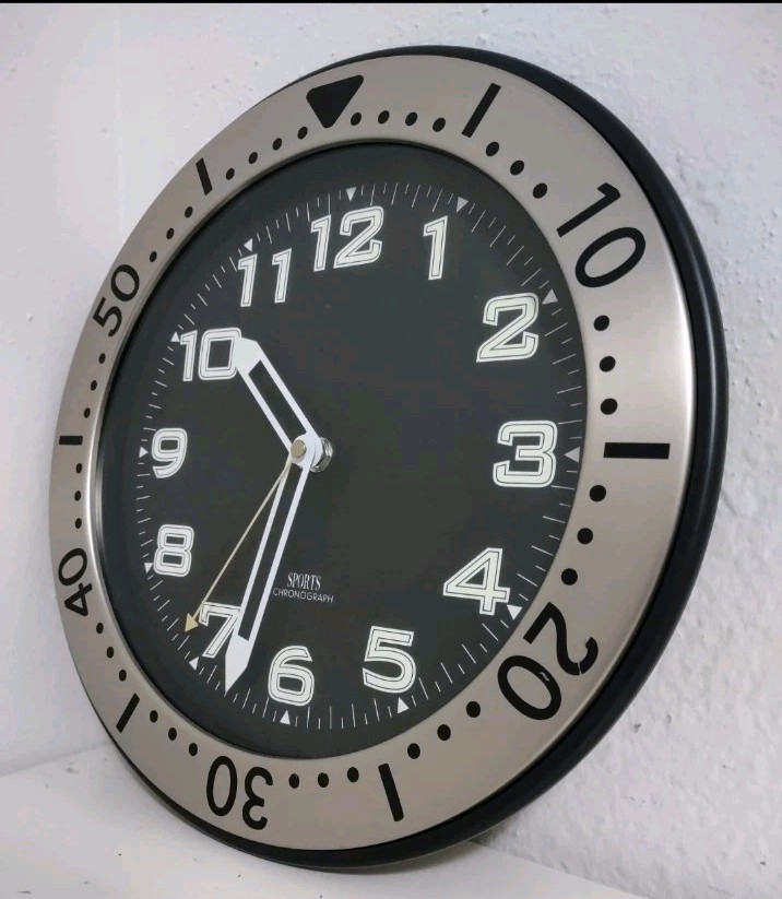 Sports Chronograph 11.25" Round Wall Clock WORKING