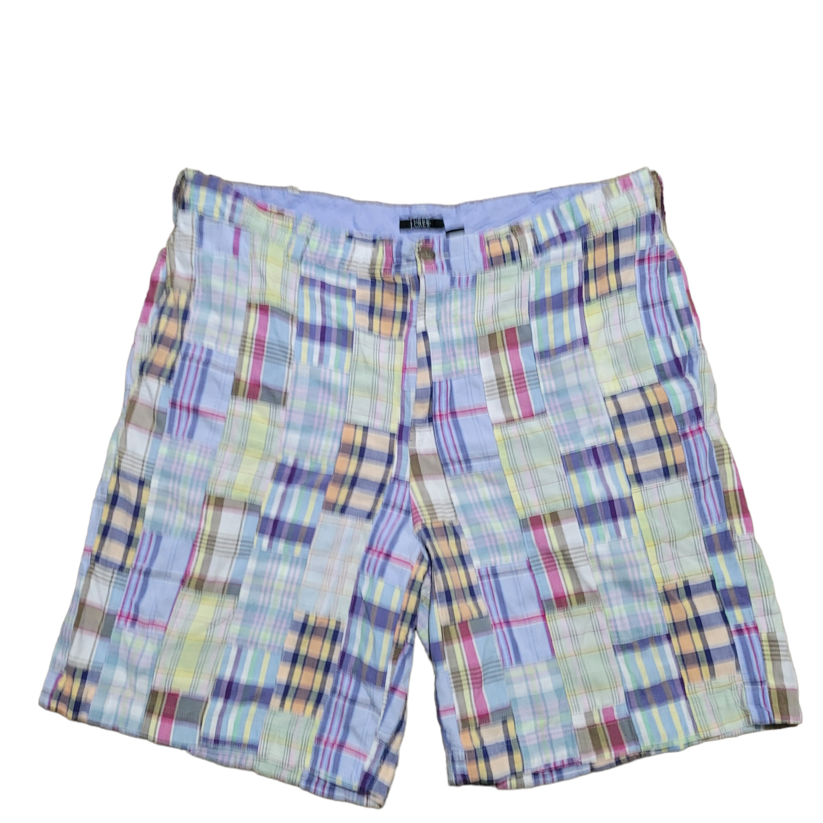 .Crew Patchwork Shorts 38 Men Multicolor Madras C… - image 1
