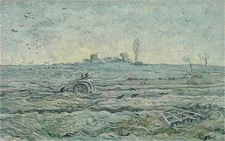Hand-painted Oil Painting Vincent van Gogh The Plough and the Harrow 