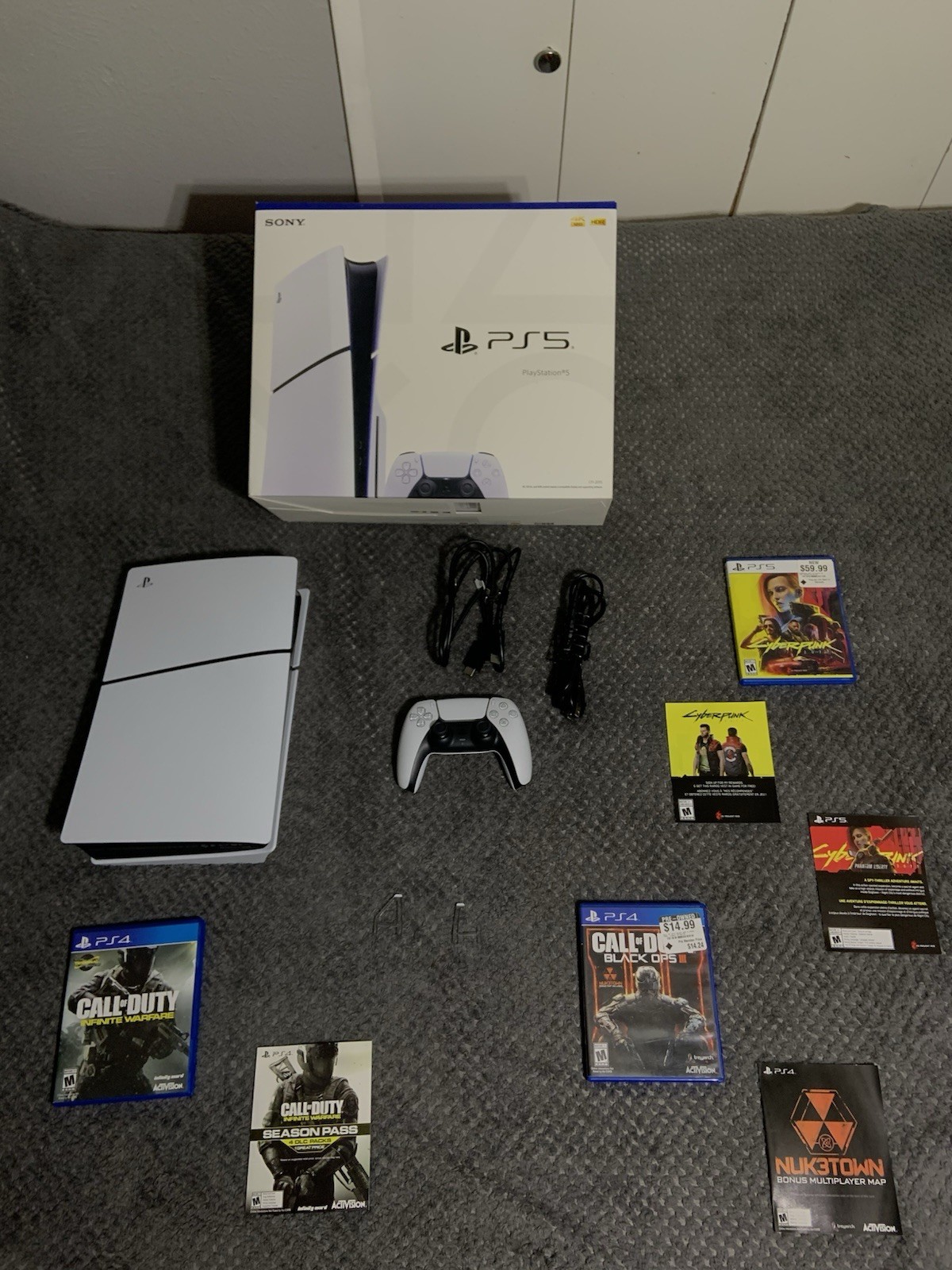 PS5 Slim Disc + Games Bundle: BO3, Cyberpunk Ultimate, Infinite Warfare