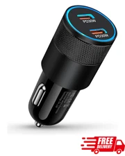 60W USB C Car Charger Flush Mount Cigarette Lighter Fast Charging Adapter Plug