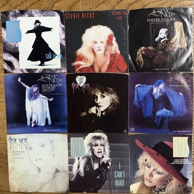 Stevie Nicks 45 RPM 7 Picture Sleeve Record Lot of 9 with Picture Sleeves