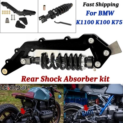 For BMW K75 K1100 Rear Swing Arm Rocker Bracket Shock Absorbers Kit Black - Image 1 of 4