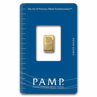 PAMP 1g 純金 PAMP Suisse 1g Gold Bar Lady Fortuna - .9999 Fine Golden Bullion