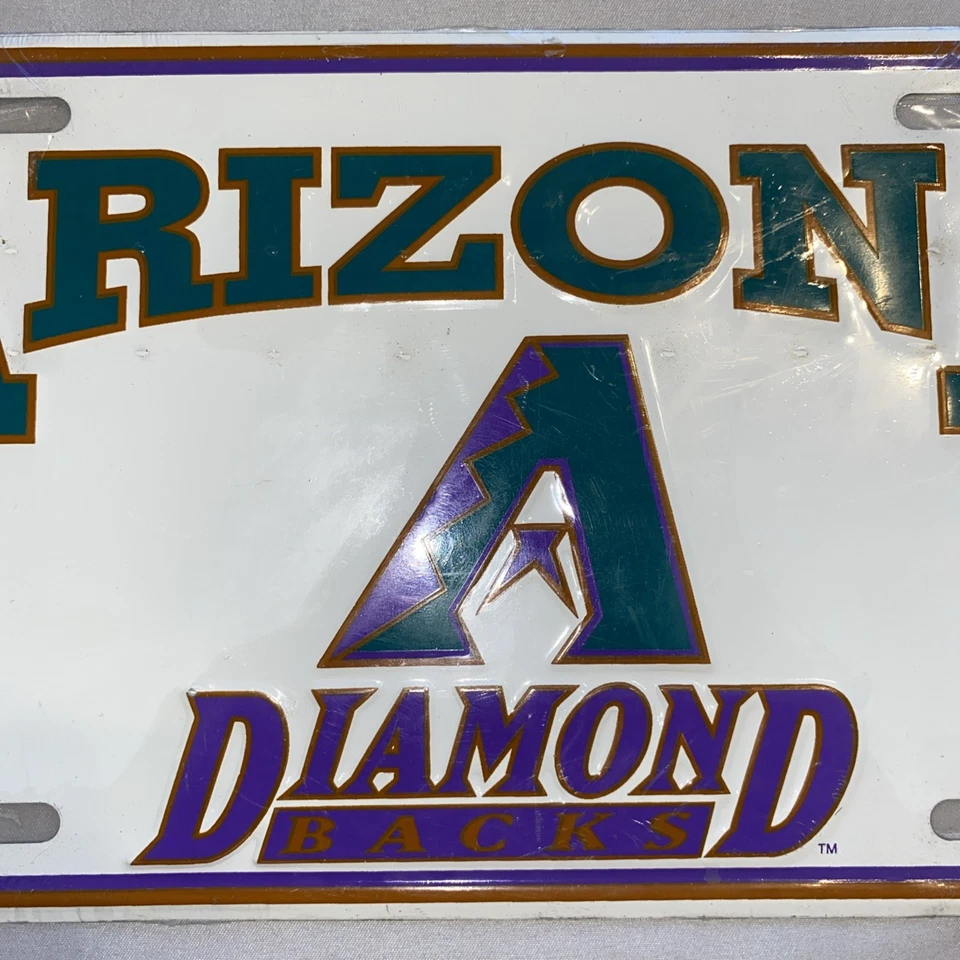 New NOS Vintage 90's MLB Metal Arizona Diamondbacks Embossed License Plate 12x6 - Image 3 of 4