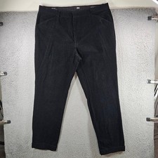 Polo Ralph Lauren Mens Black Corduroy Pants Made in USA 40x32 Straight VTG