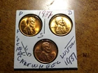 1937PDS Lincoln Penny Year Set Lustrous RED Cartwheel Gem+ Brilliant Unc.  L1