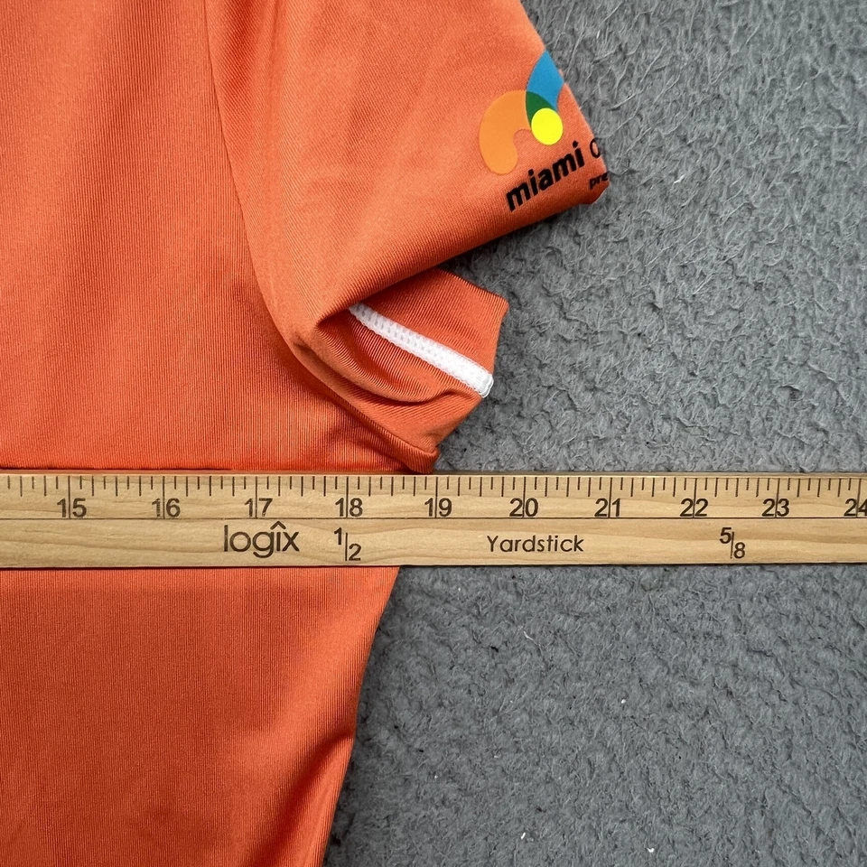 Lacoste Polo Shirt Womens 38 Orange Performance Miami Open Ultra Dry Tennis - Image 3 of 4