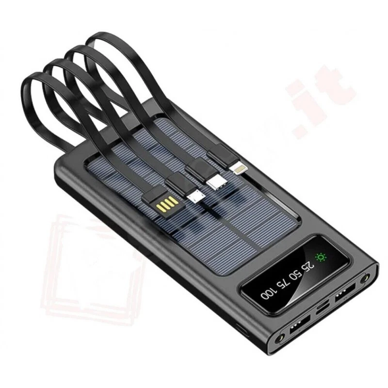 Power bank solare Linq PD15200 15000mAh con 4 uscite - batteria esterna - con pa - Immagine 4 di 4