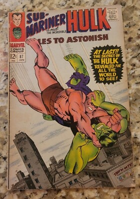 Vintage 1966 Tales to Astonish #87 Sub-Mariner & Hulk Comic Book