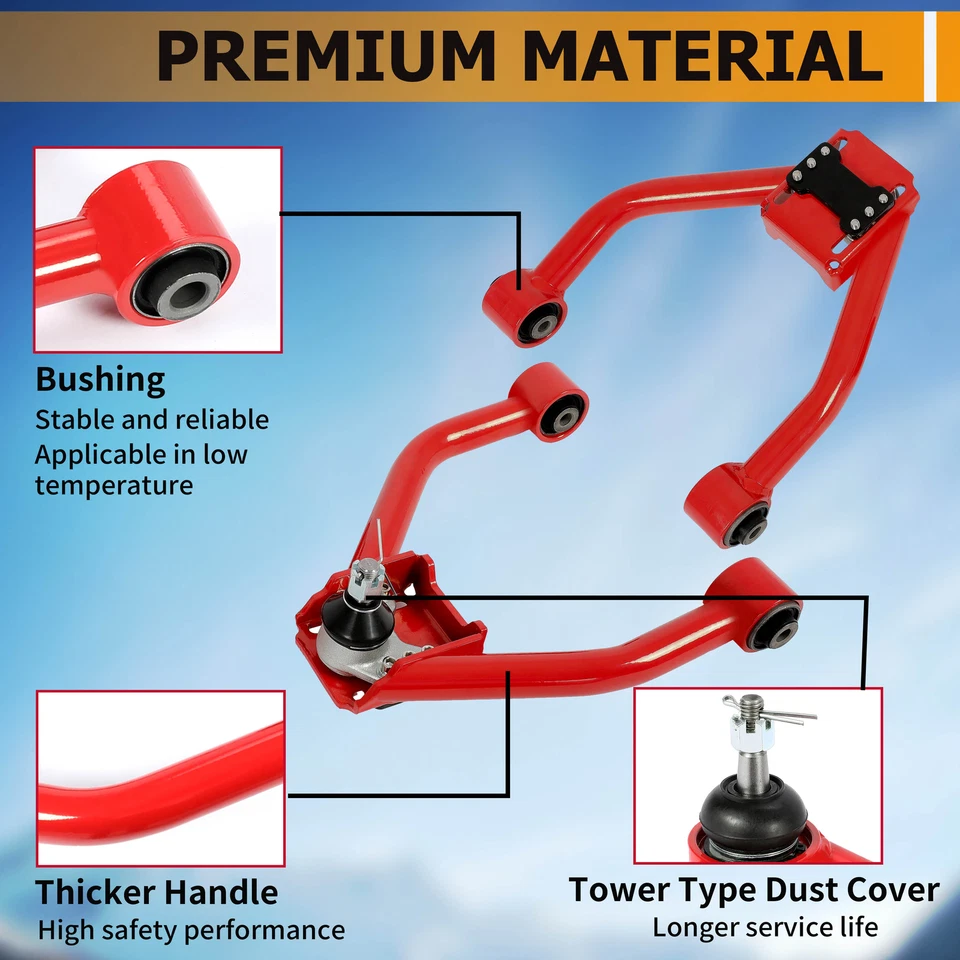 Adjustable Front Upper Control Arm Camber Kit Red For Lexus IS300 2001-2005 - Image 4 of 4