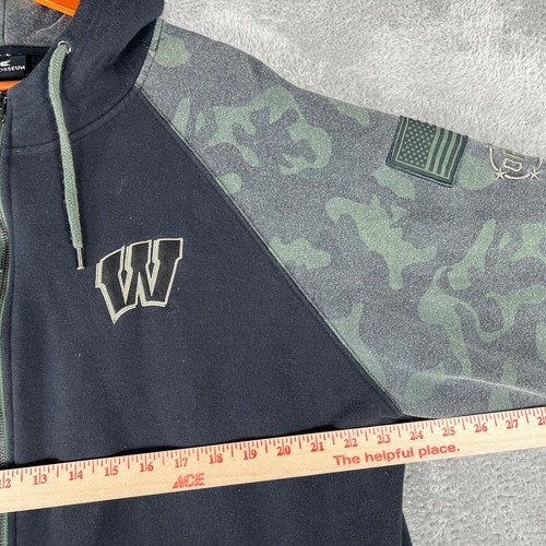 Wisconsin Badgers Hoodie Mens 2XL Camo Military Army Patch College Univeristy - Picture 8 of 10