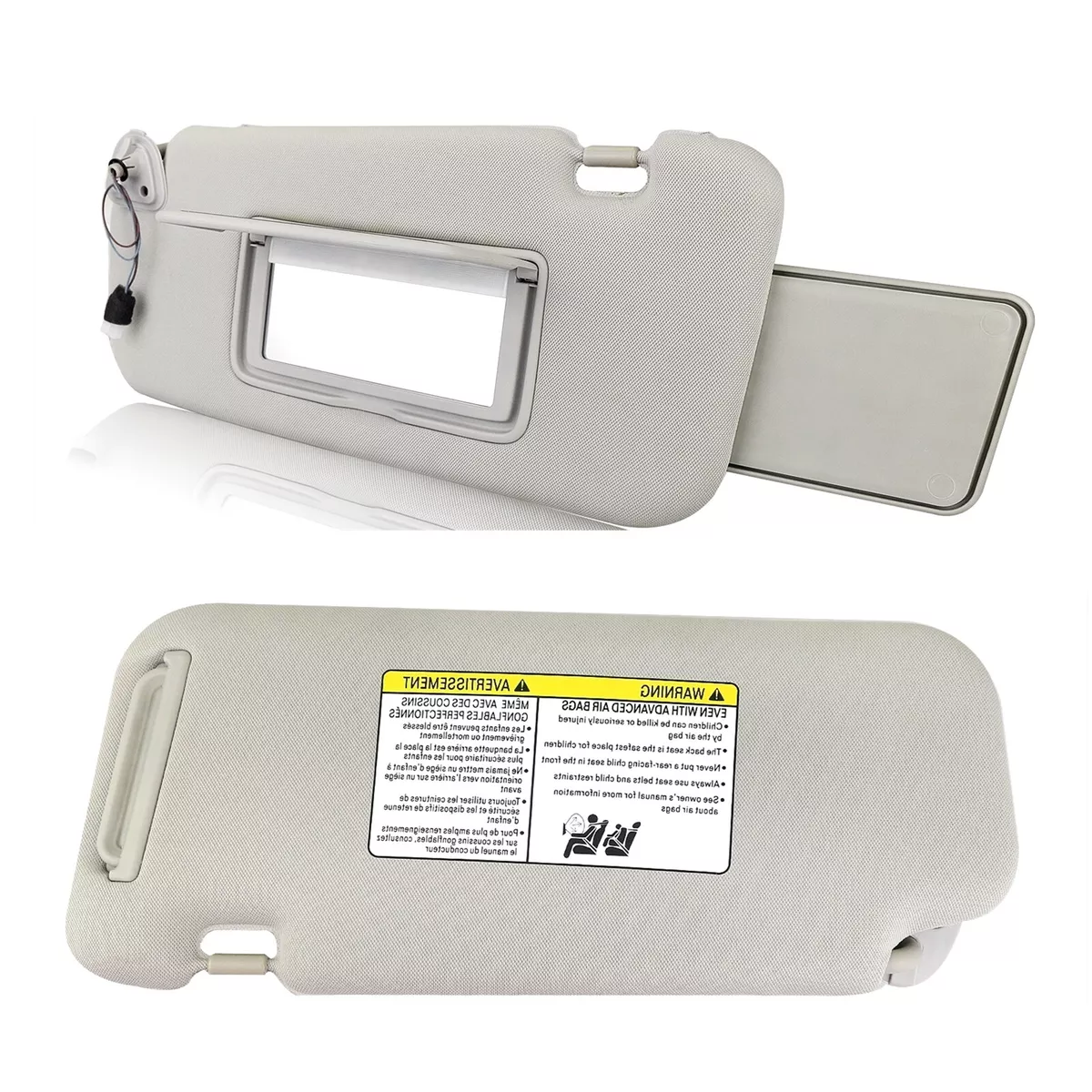 1 Pair Gray Sun Visor With Mirror Pair For Nissan Murano 2009 2010
