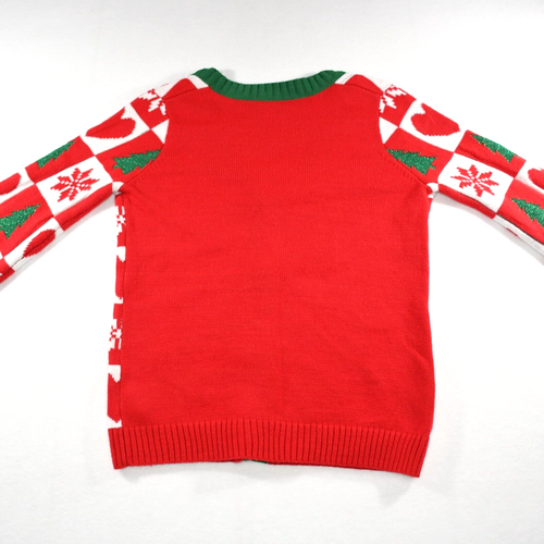 MAGLIONE BRUTTO NATALE donna med 8-10 cardigan rosso bianco verde paillettes glitter - Foto 2 di 18