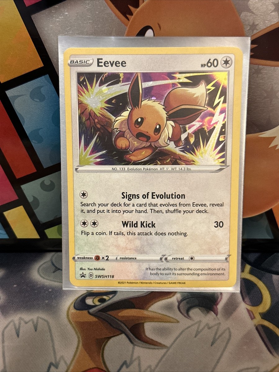 Eevee Holo SWSH118 Pokemon Card 2021 Black Star Promo Near Mint