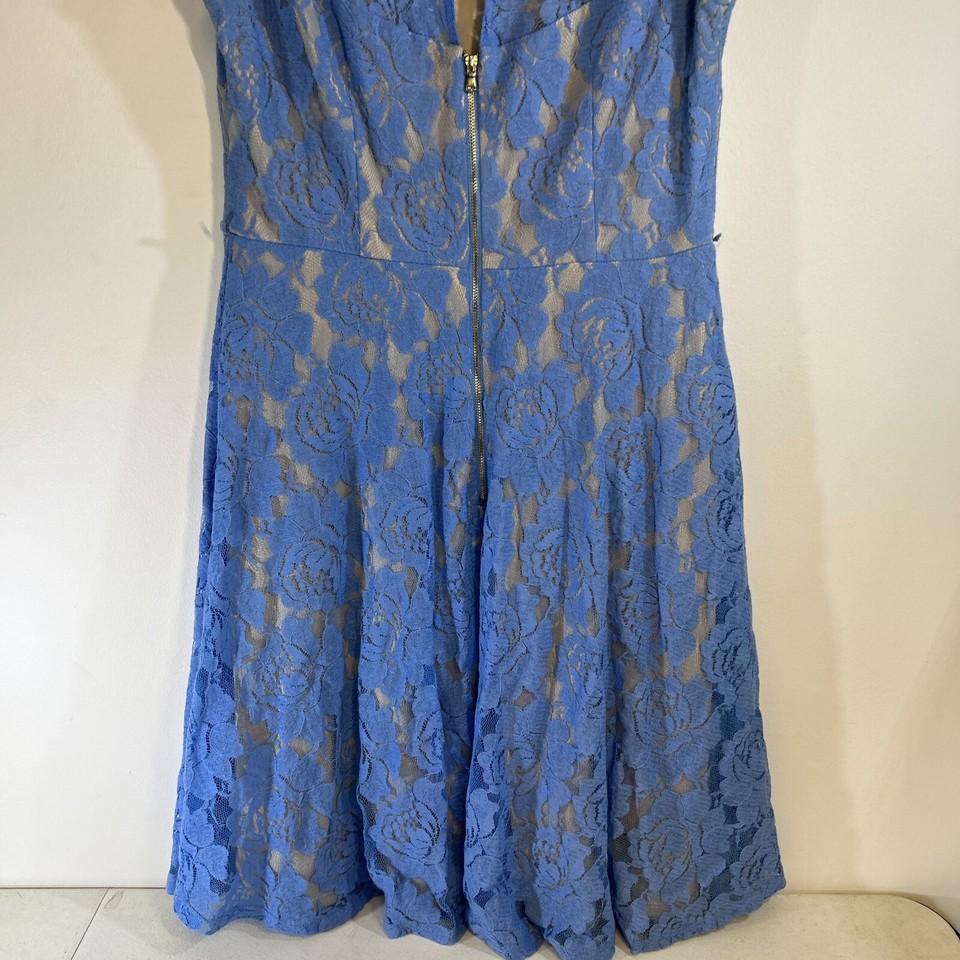 Woman's Tank Top Sun Dress Dress Barn Collections Size 6 Lace Blue and